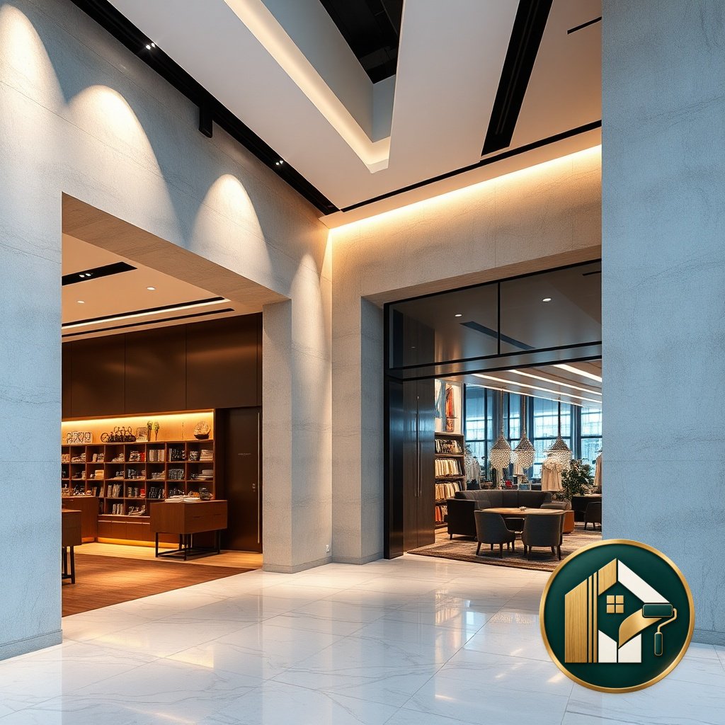 ديكورات محلات بالرياض - إضاءة تجارية